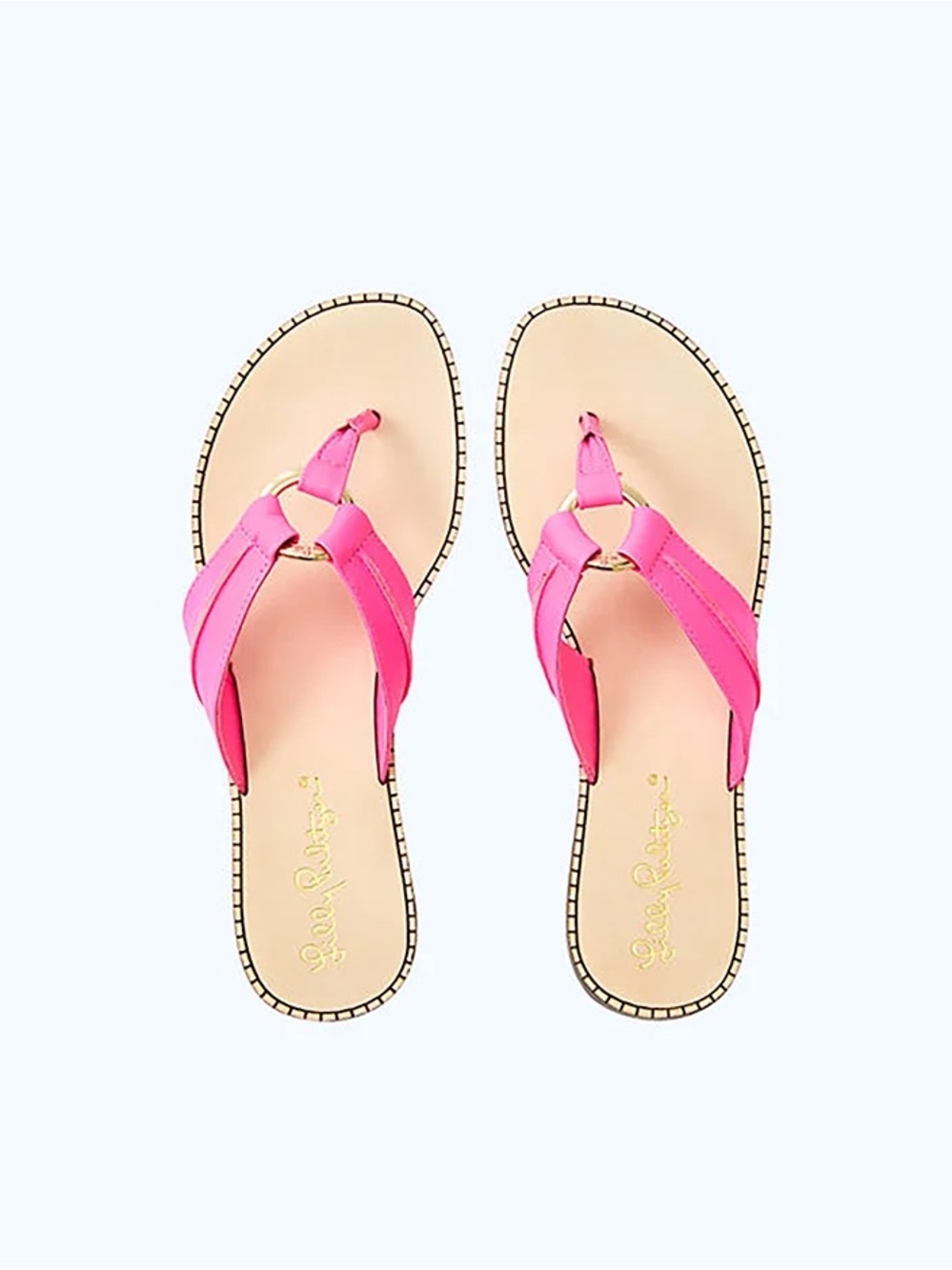 Lilly Pulitzer MC Kim Pink Ring-Accent Thong Sandals